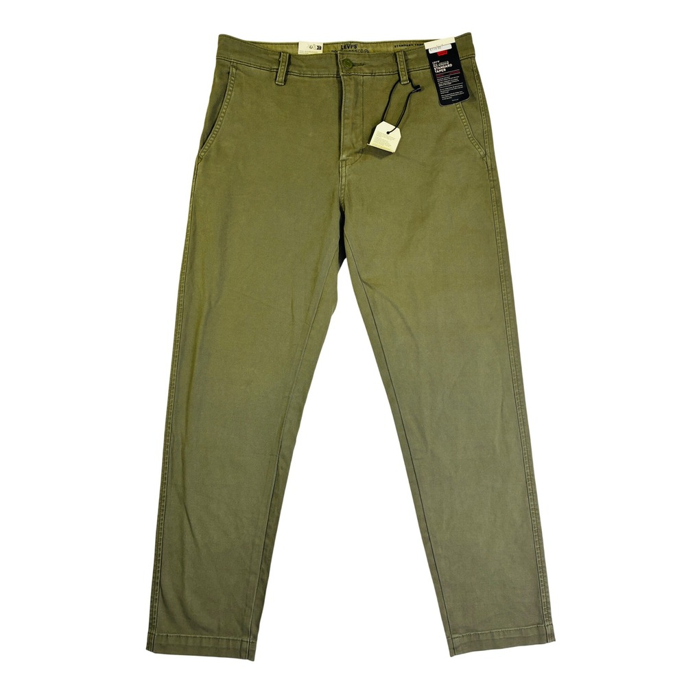 NWT Levis XX Chino Standard Taper Pants Mens 32x30 Olive Green Stretch